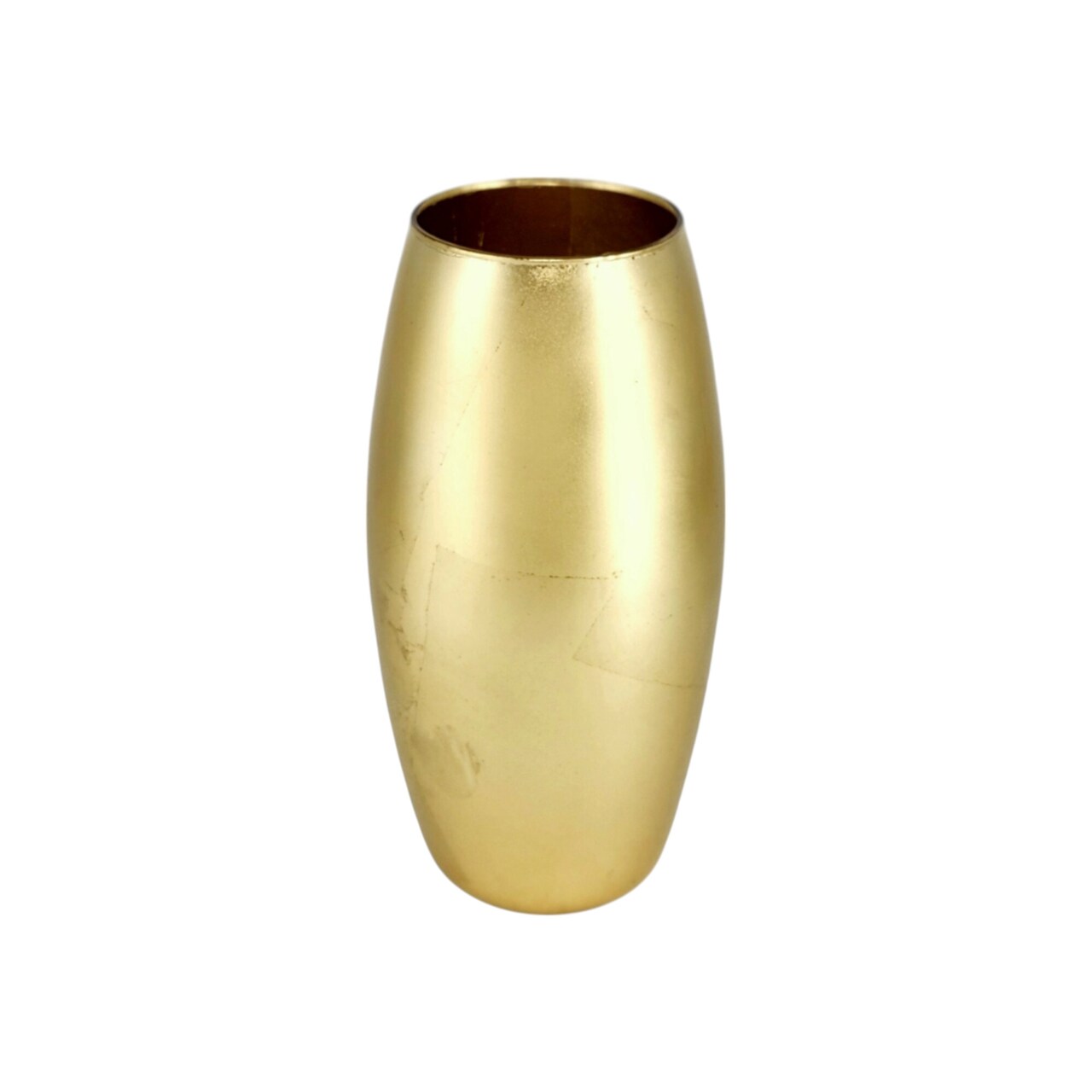 Gilded Smooth Oval Shape Glass Vase Ideal Use for Weddings Receptions or Home Decor